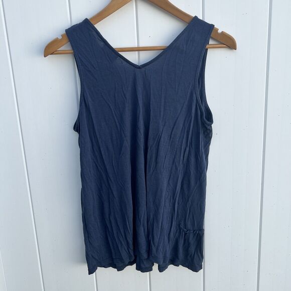 Dolan Left Coast Shirt Tank Top V-Neck Sleeveless Blue Peplum Ruffle Small - Picture 5 of 10
